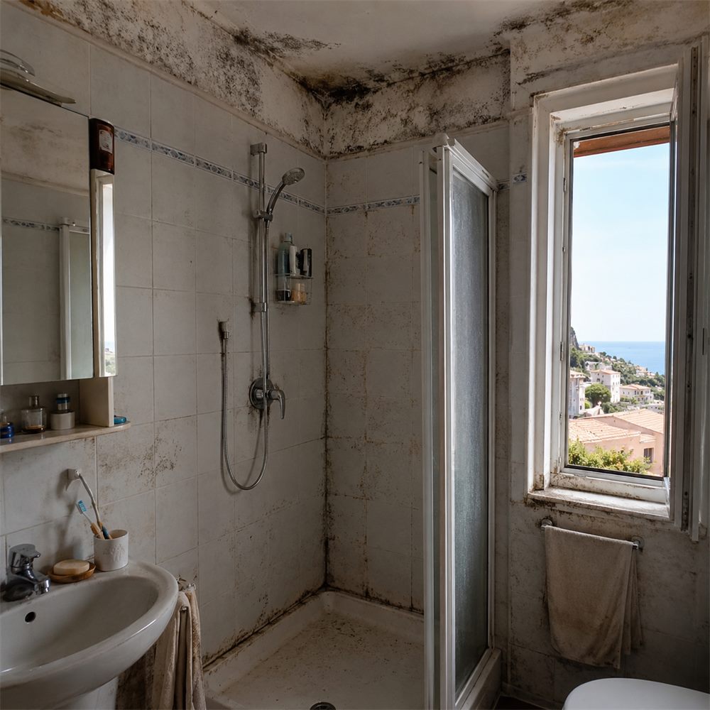 Avant traitement anti-moisissure à Bordighera
