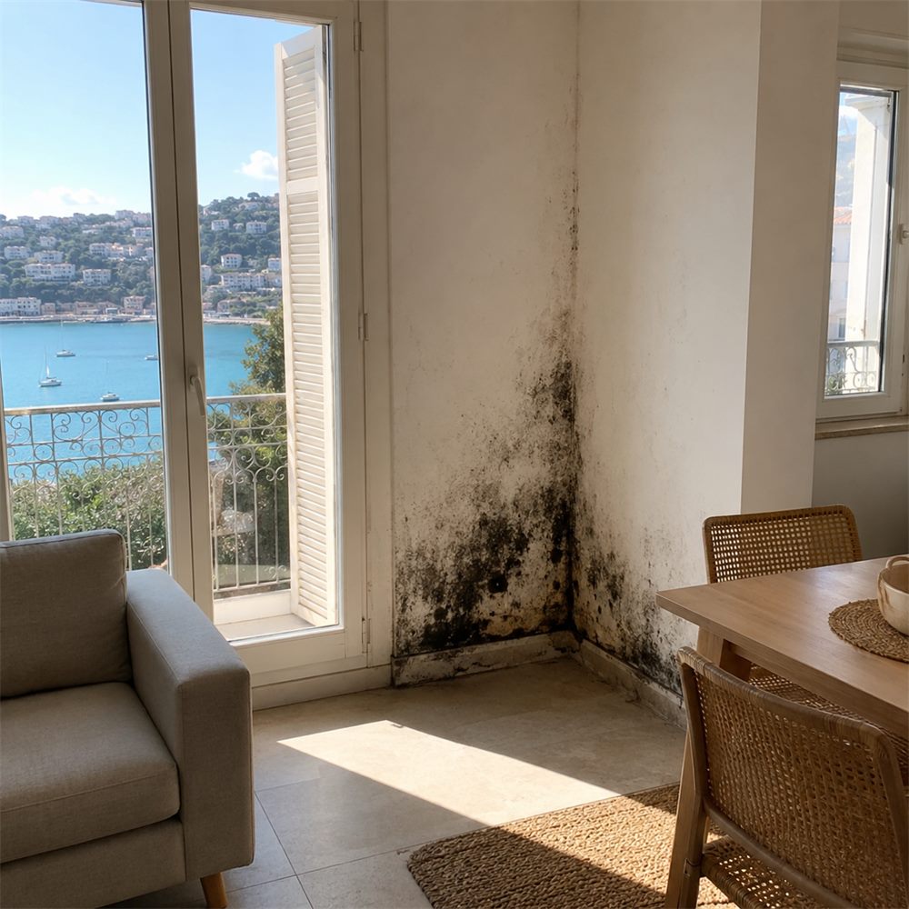 Avant traitement anti-moisissure à Nice