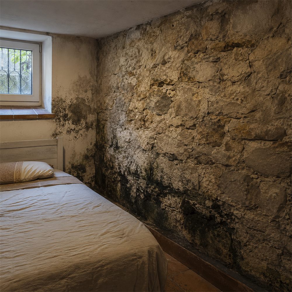 Avant traitement anti-moisissure à Roquebrune-Cap-Martin