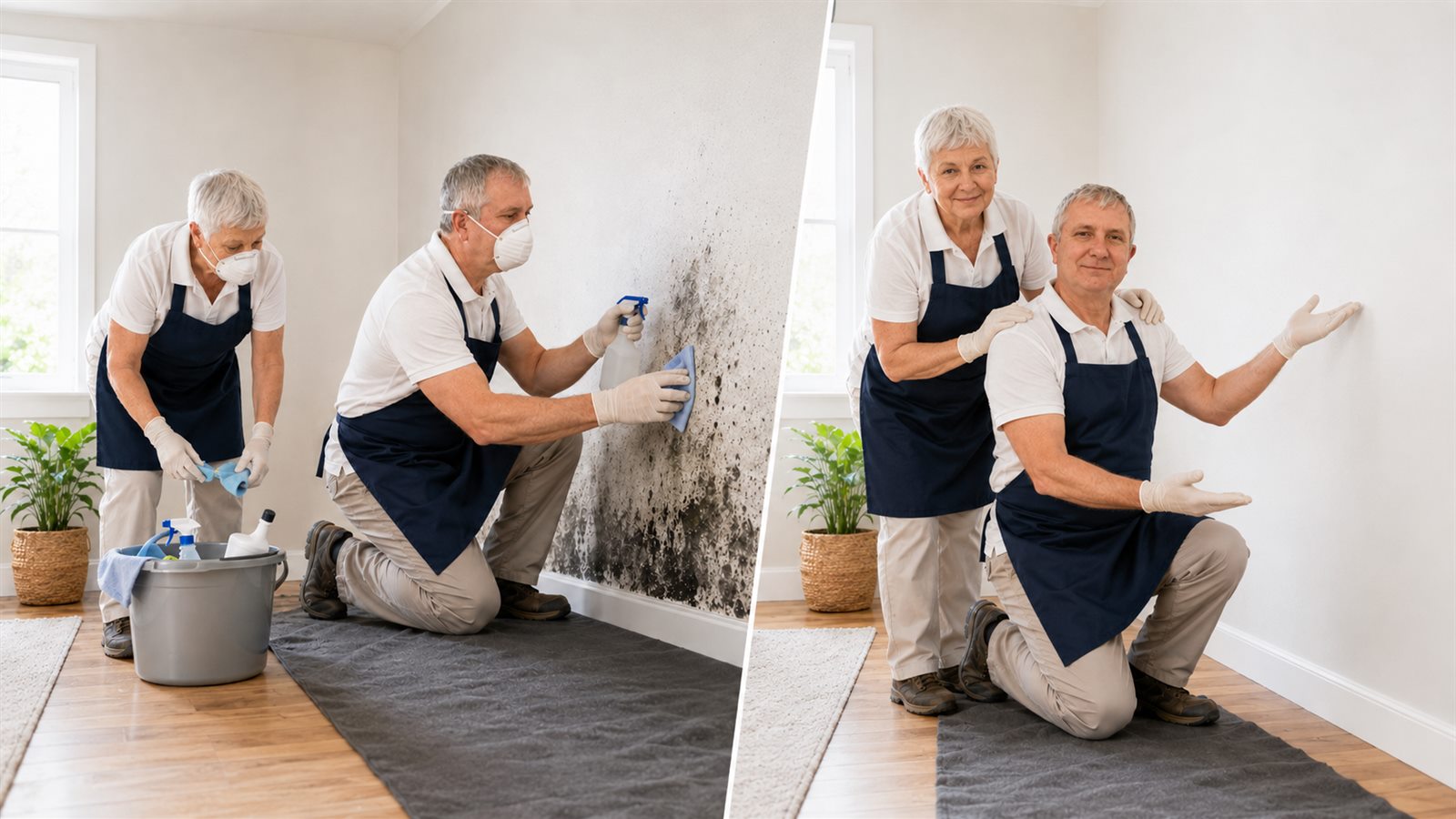 Traitement anti-moisissure sur un mur